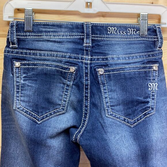 Miss Me Bling Trim Cuffed Skinny Jeans Girls 14 - Picture 5 of 7